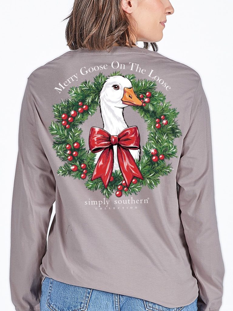 Simply Southern Merry Goose Holiday Long Sleeve T-Shirt