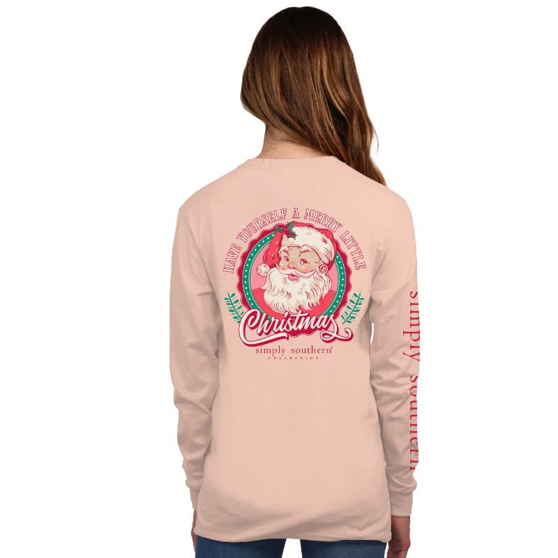 Simply Southern Retro Santa Holiday Long Sleeve T-Shirt