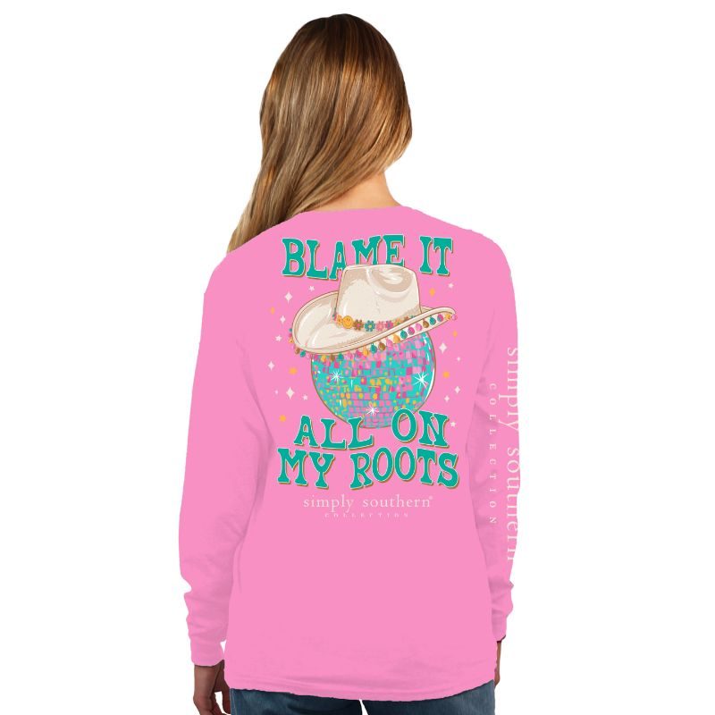 SALE Simply Southern Blame It On My Roots Long Sleeve T-Shirt