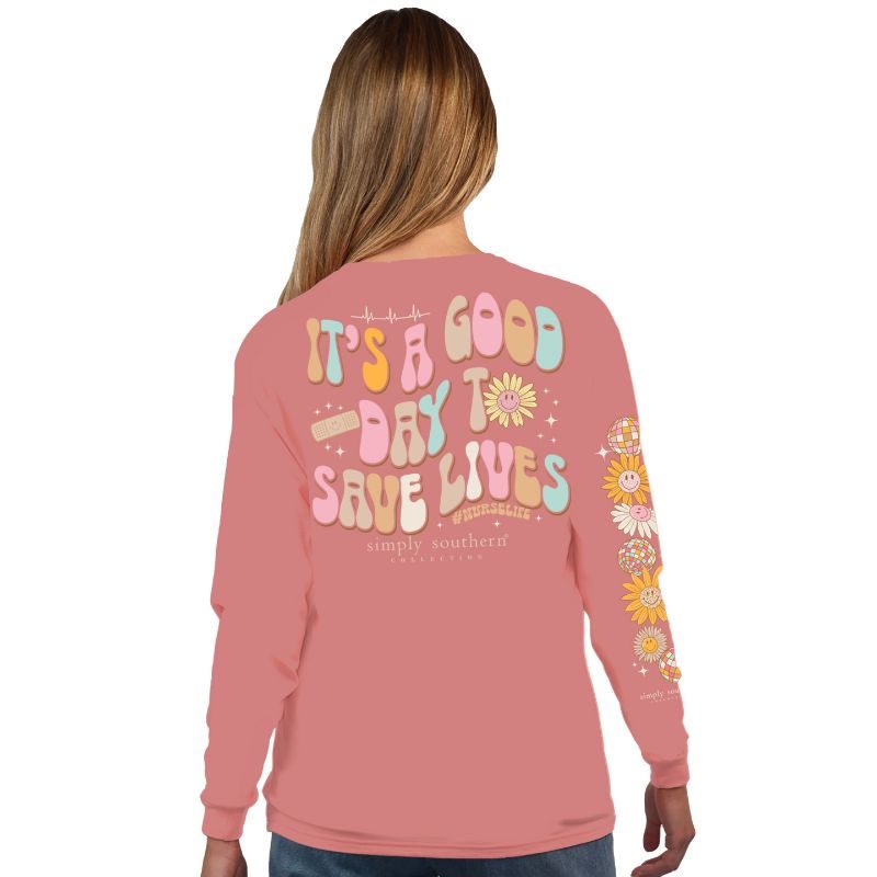 Simply Southern Save Lives Nurse Long Sleeve T-Shirt