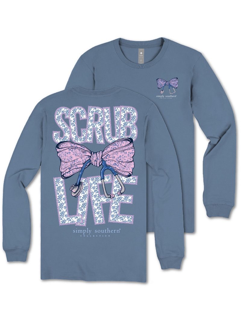 Simply Southern Scrub Life Bow Long Sleeve T-Shirt