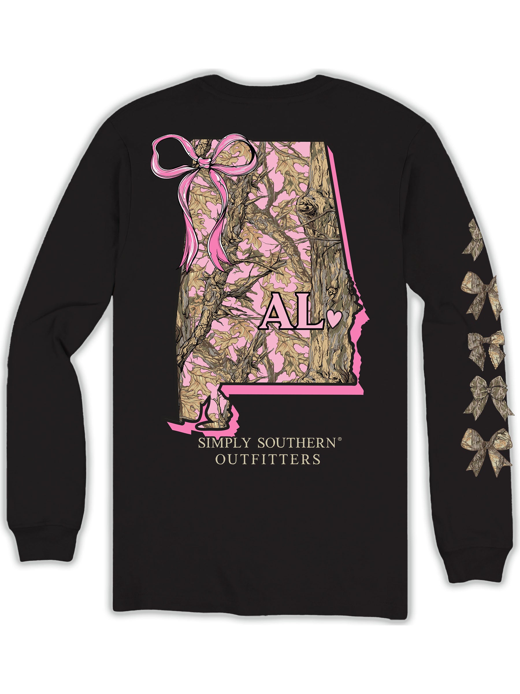 Simply Southern Alabama Camo Bow Long Sleeve T-Shirt