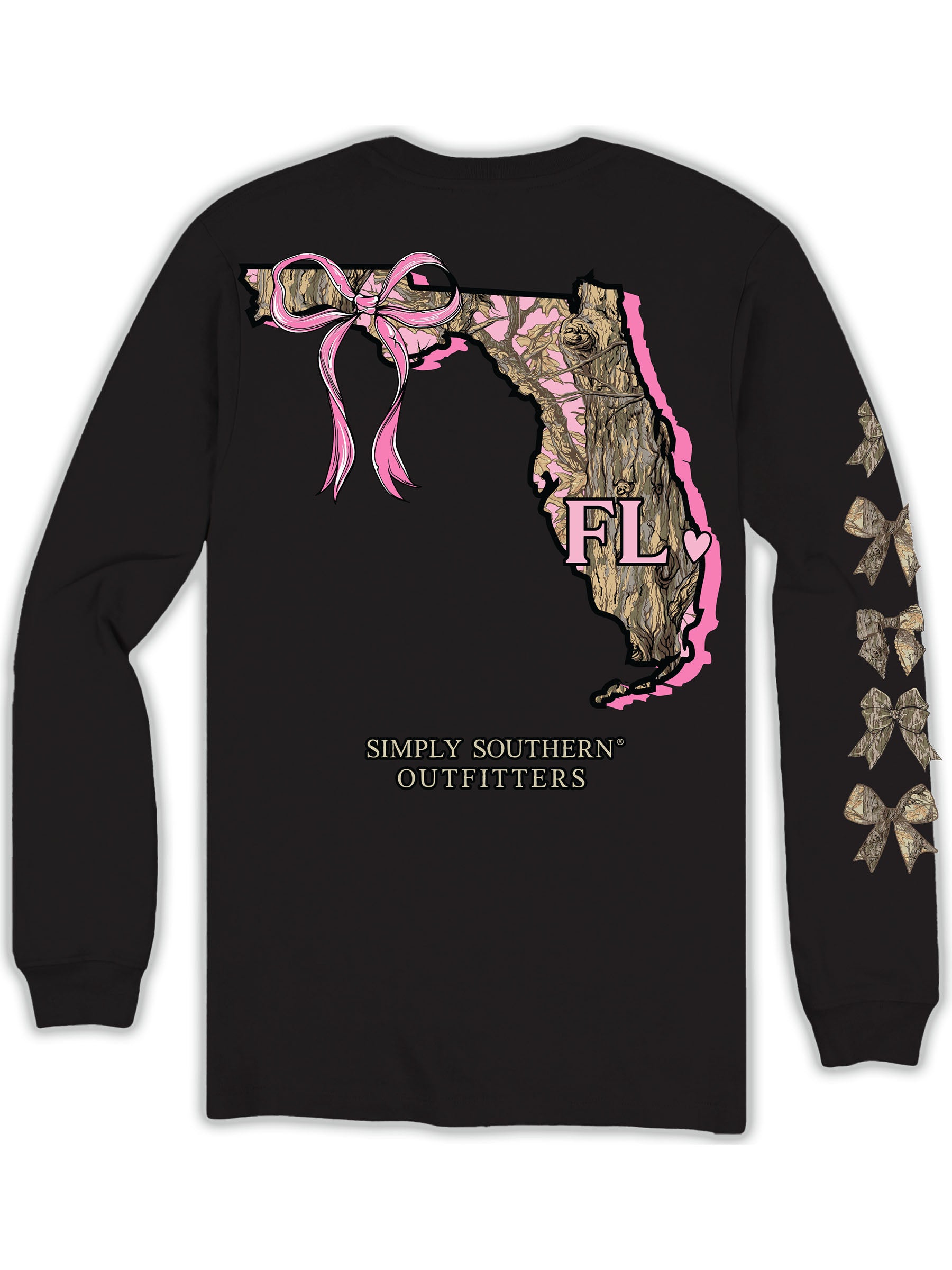 Simply Southern Florida Camo Bow Long Sleeve T-Shirt