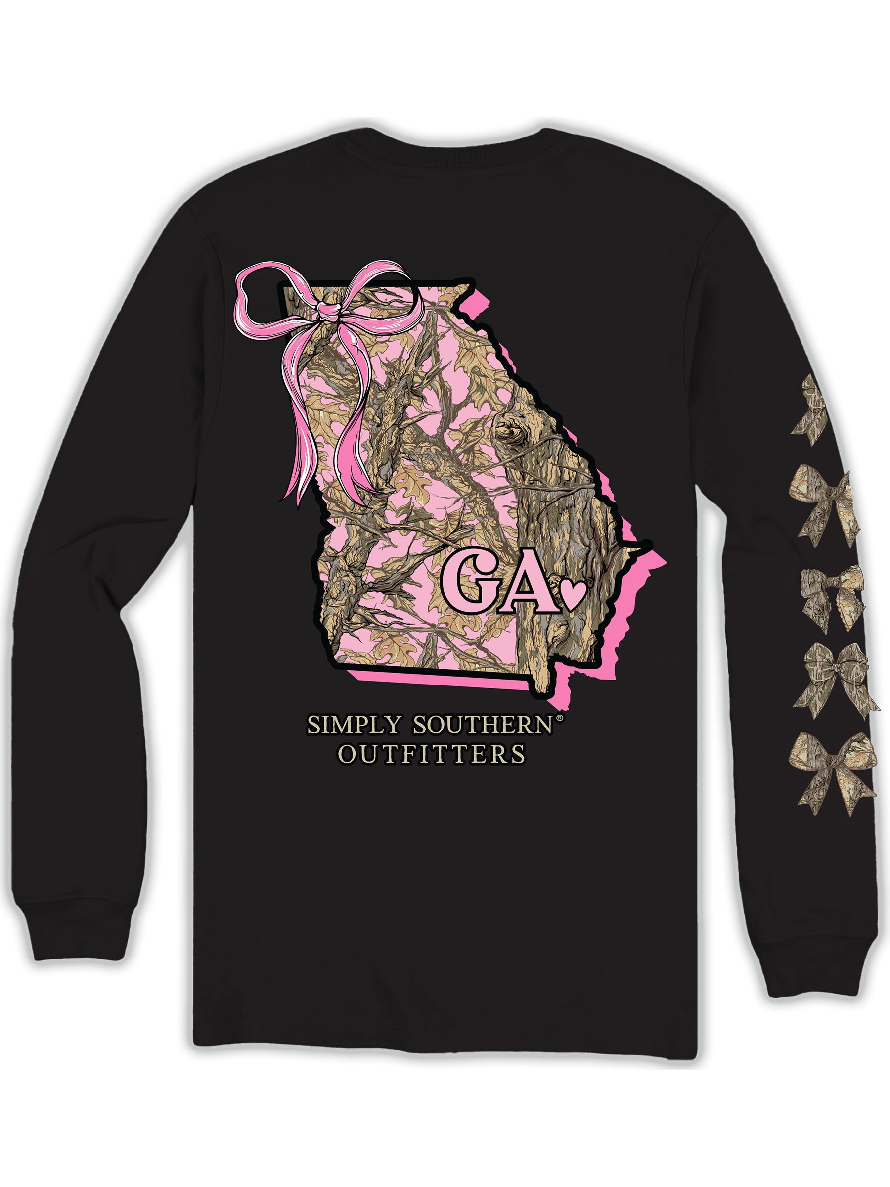 Simply Southern Georgia Camo Bow Long Sleeve T-Shirt