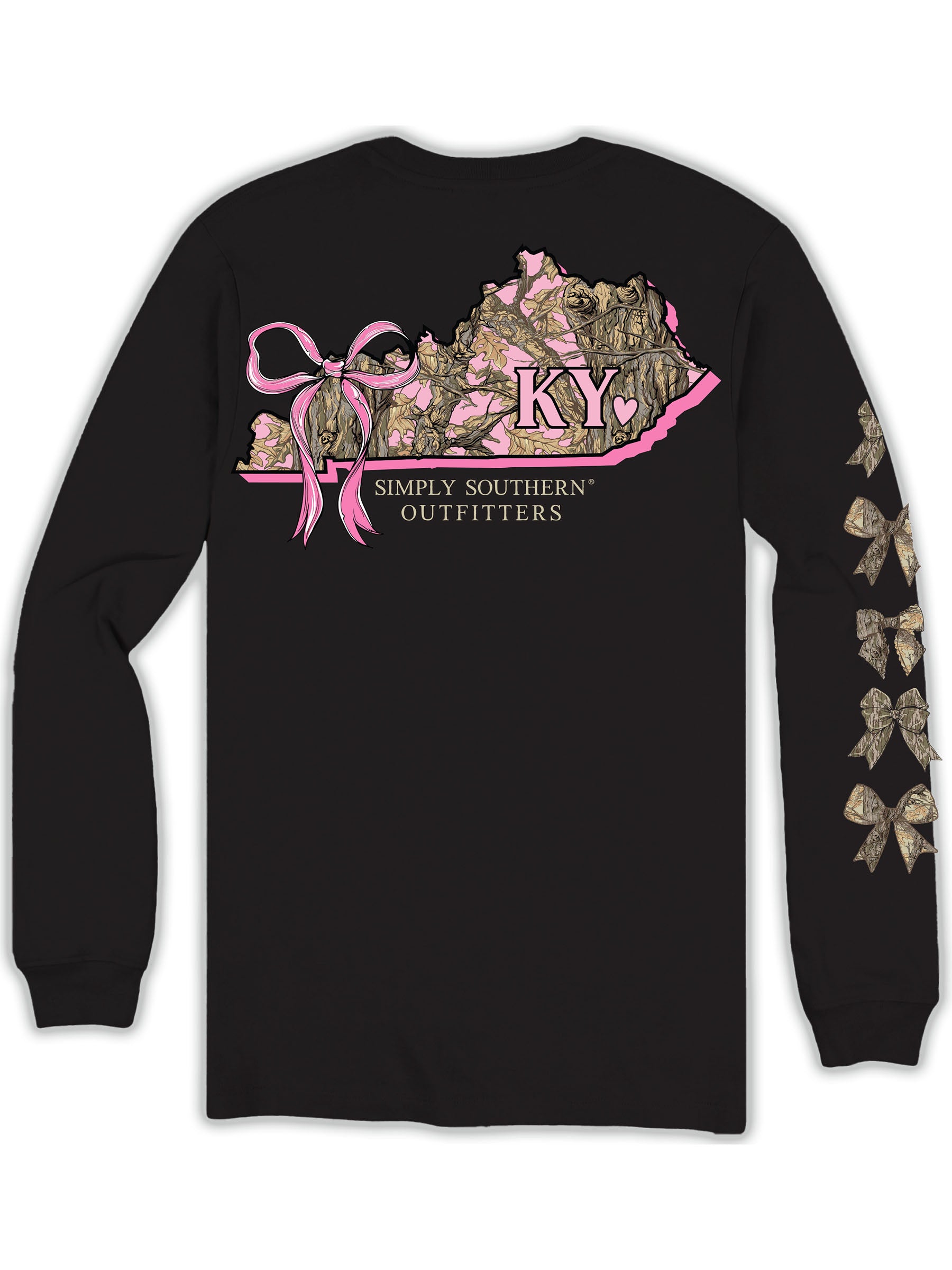 Simply Southern Kentucky Camo Bow Long Sleeve T-Shirt