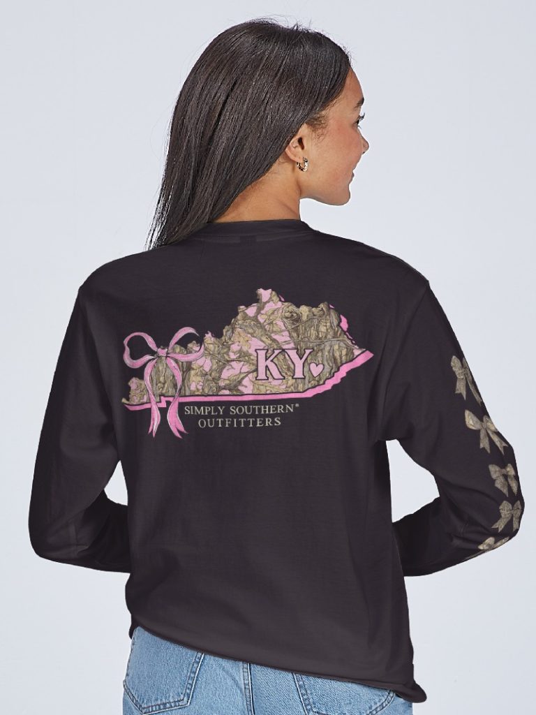 Simply Southern Kentucky Camo Bow Long Sleeve T-Shirt