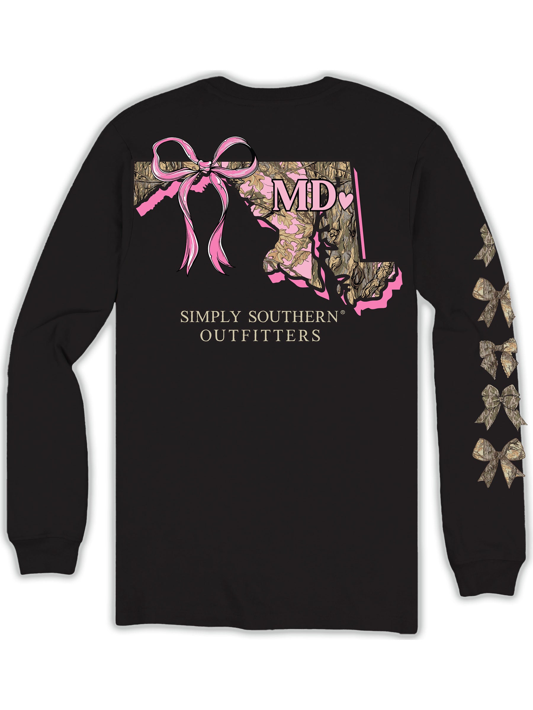 Simply Southern Maryland Camo Bow Long Sleeve T-Shirt