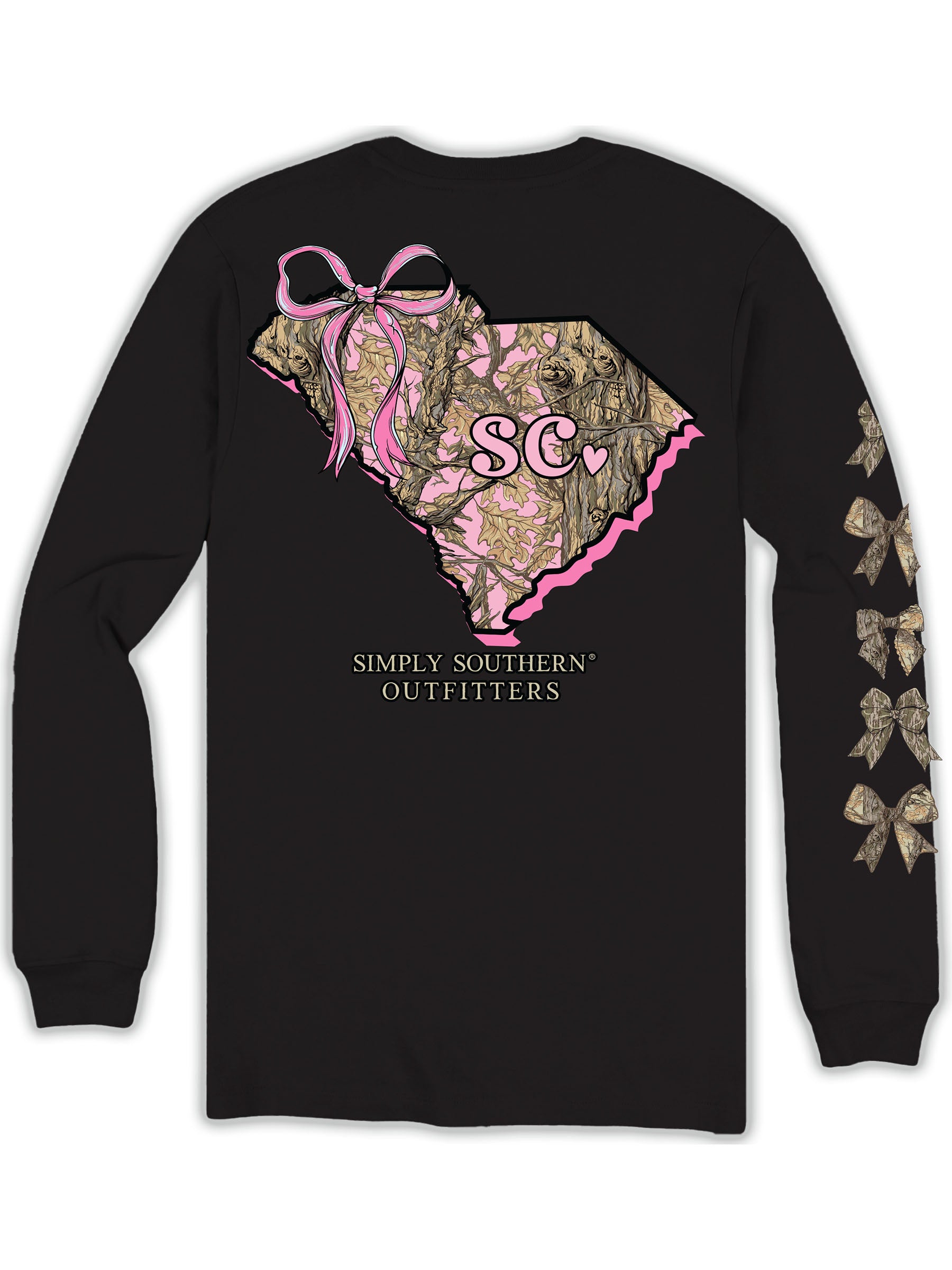 Simply Southern South Carolina Camo Bow Long Sleeve T-Shirt