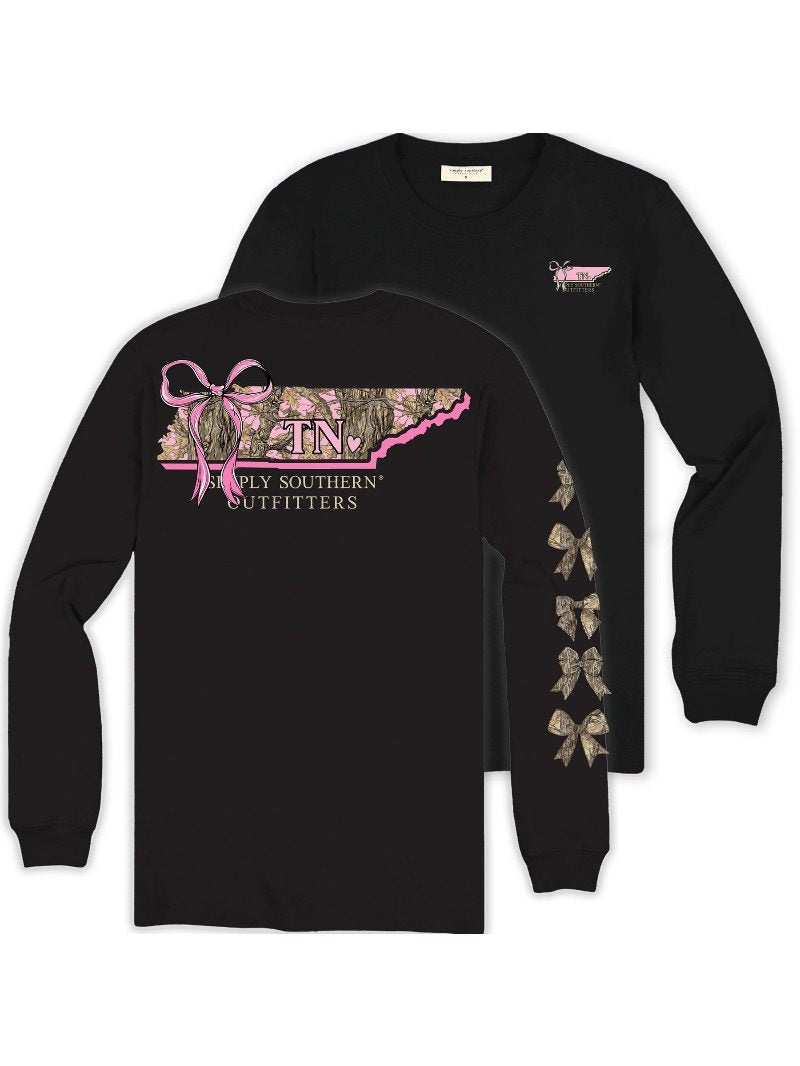 Simply Southern Tennessee Camo Bow Long Sleeve T-Shirt