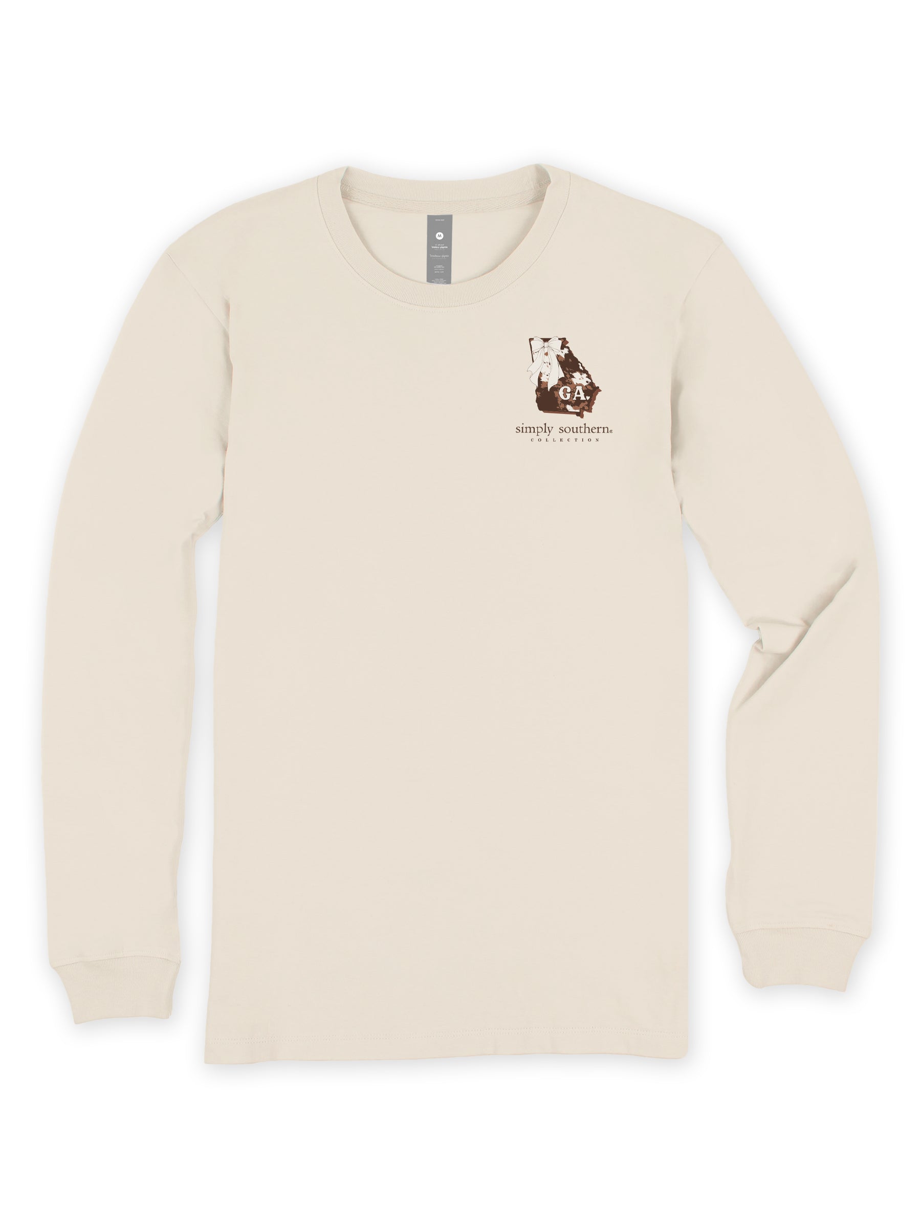 Simply Southern Georgia Cow Leopard Print Pattern Long Sleeve T-Shirt
