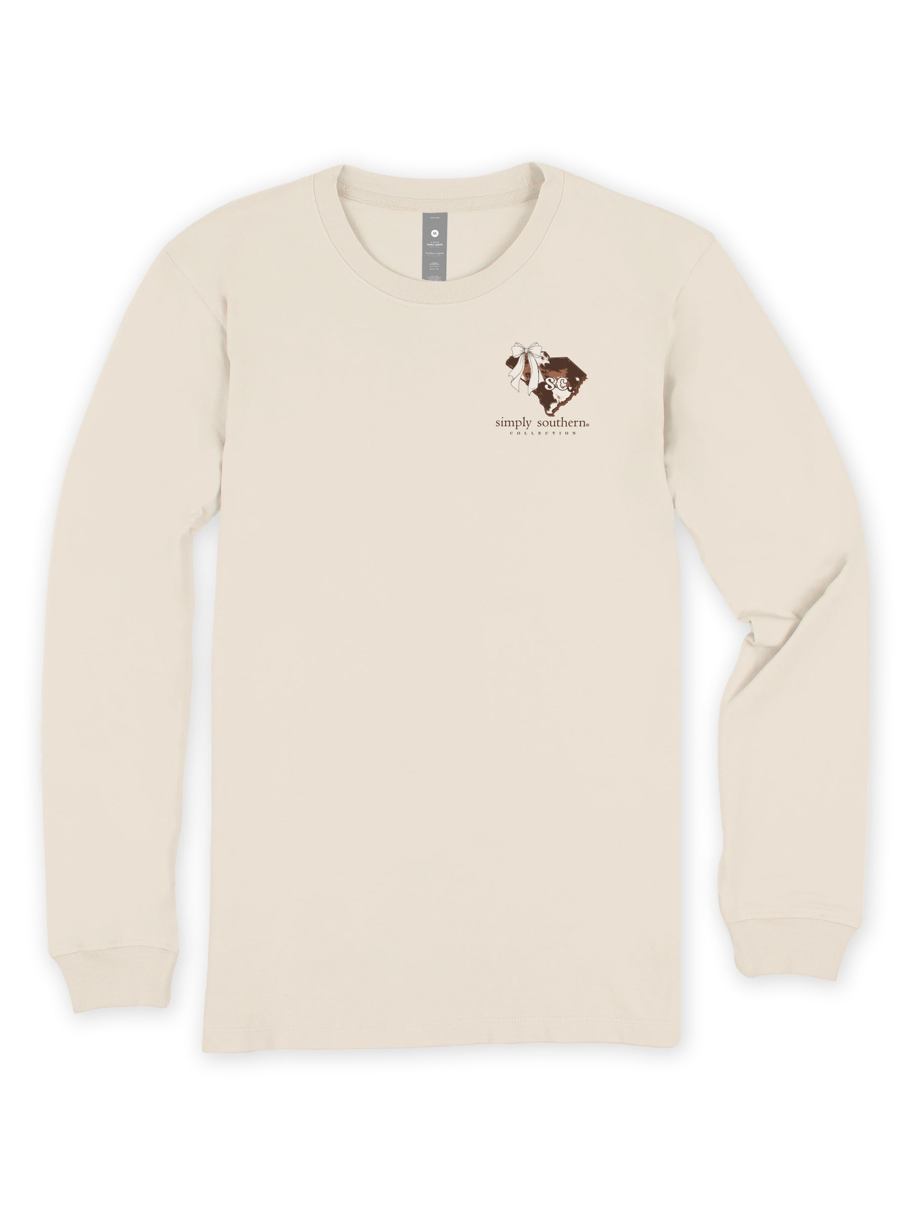 Simply Southern South Carolina Cow Leopard Print Pattern Long Sleeve T-Shirt