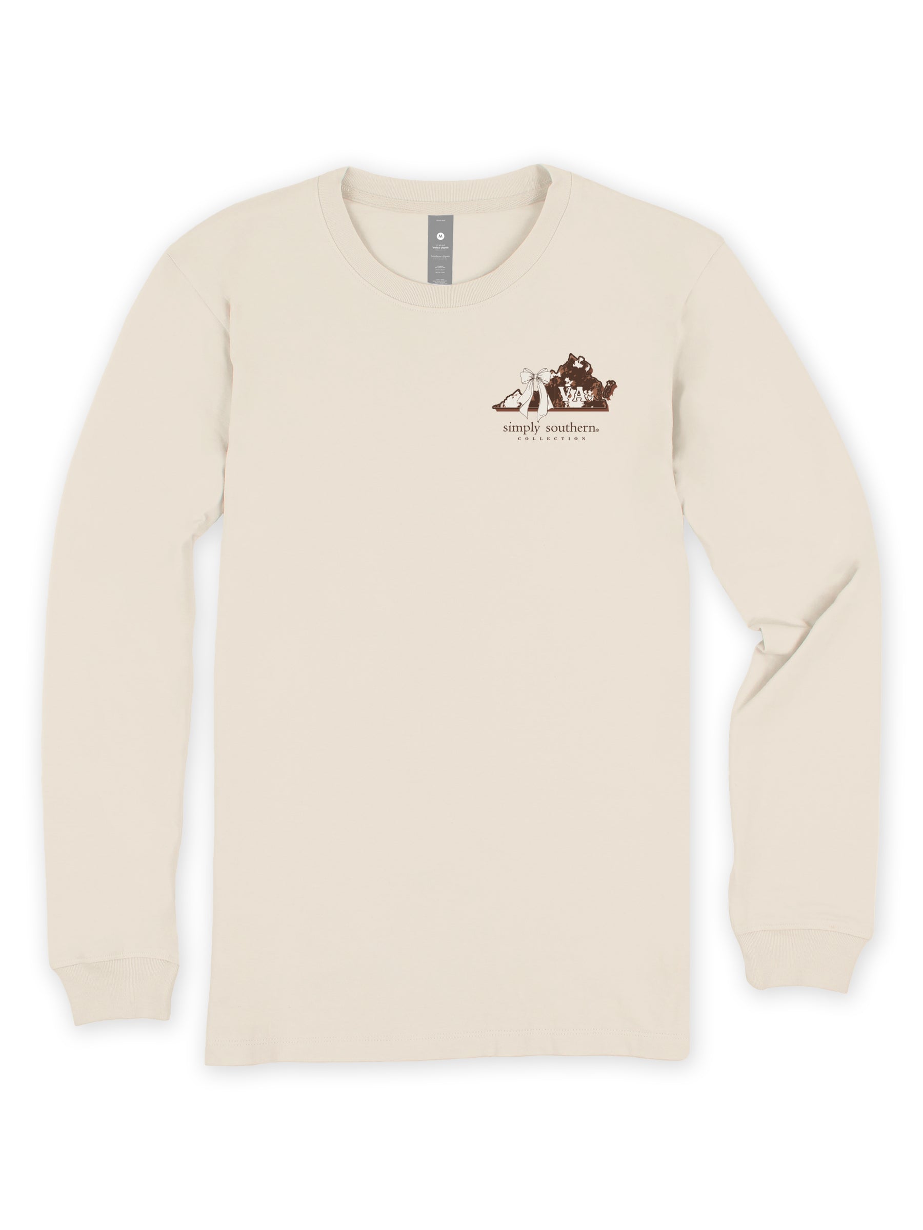 Simply Southern Virginia Cow Leopard Print Pattern Long Sleeve T-Shirt