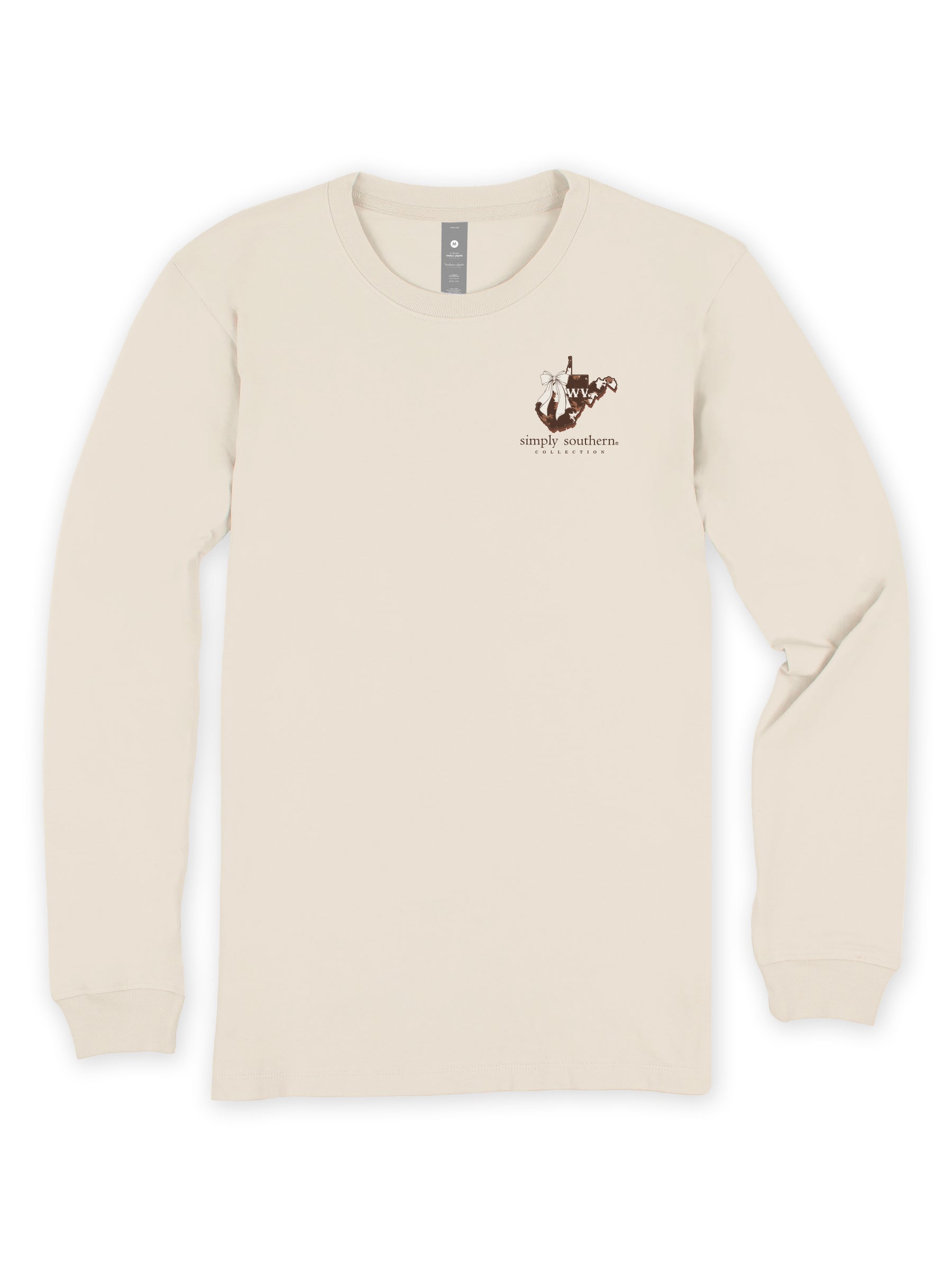 Simply Southern West Virginia Cow Leopard Print Pattern Long Sleeve T-Shirt