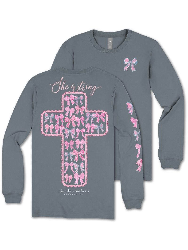 Simply Southern Strong Bow Cross Long Sleeve T-Shirt