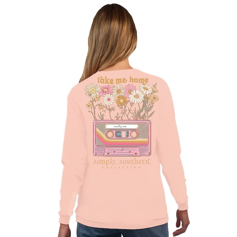 SALE Simply Southern Tape Flowers Long Sleeve T-Shirt