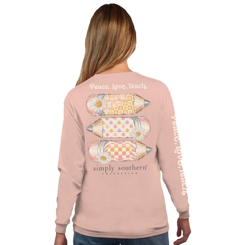 Simply Southern Peace Love Teach Long Sleeve T-Shirt