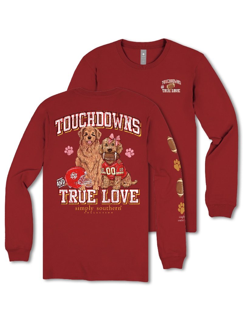 Simply Southern Touchdowns &amp; Love Fall Long Sleeve T-Shirt