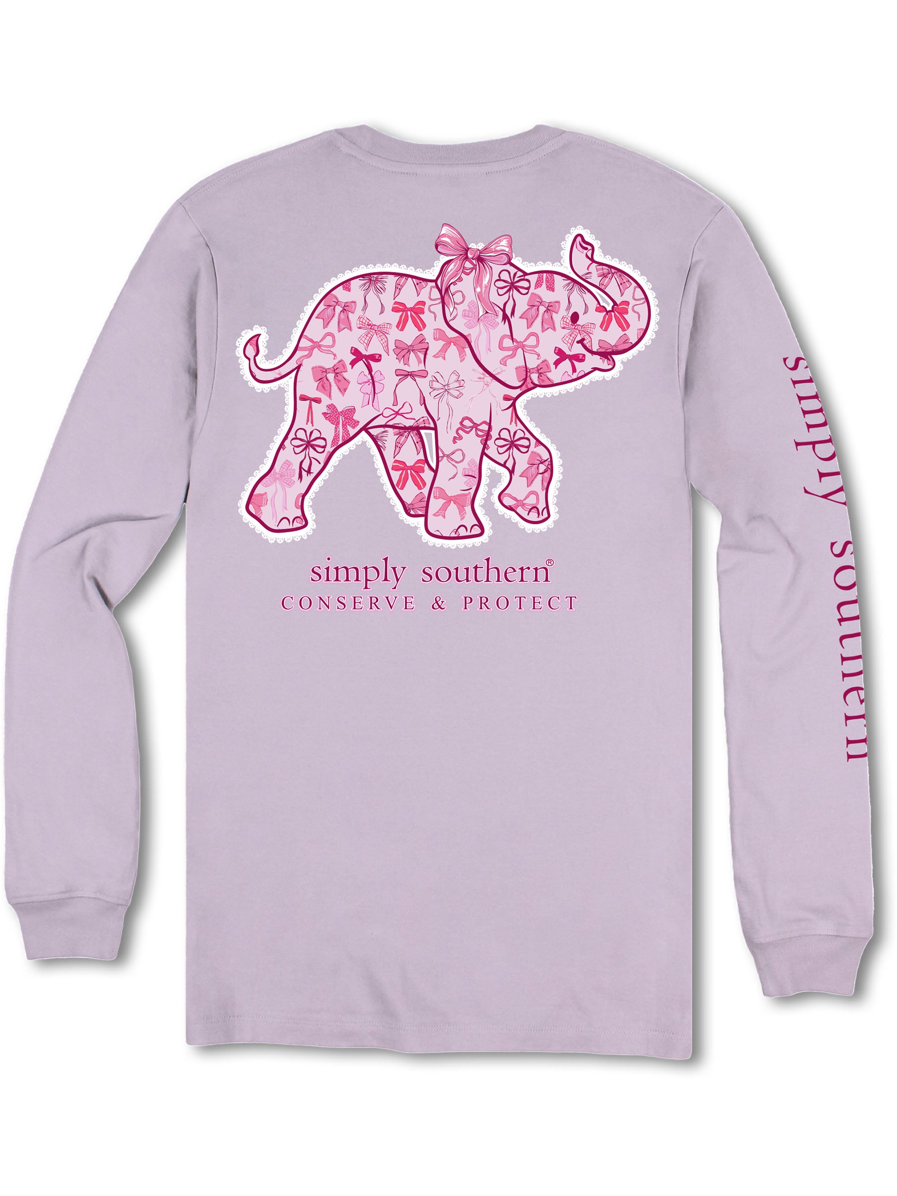 Simply Southern Elephant Tracker Bows Long Sleeve T-Shirt