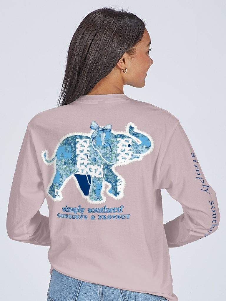 Simply Southern Elephant Tracker Flower Long Sleeve T-Shirt