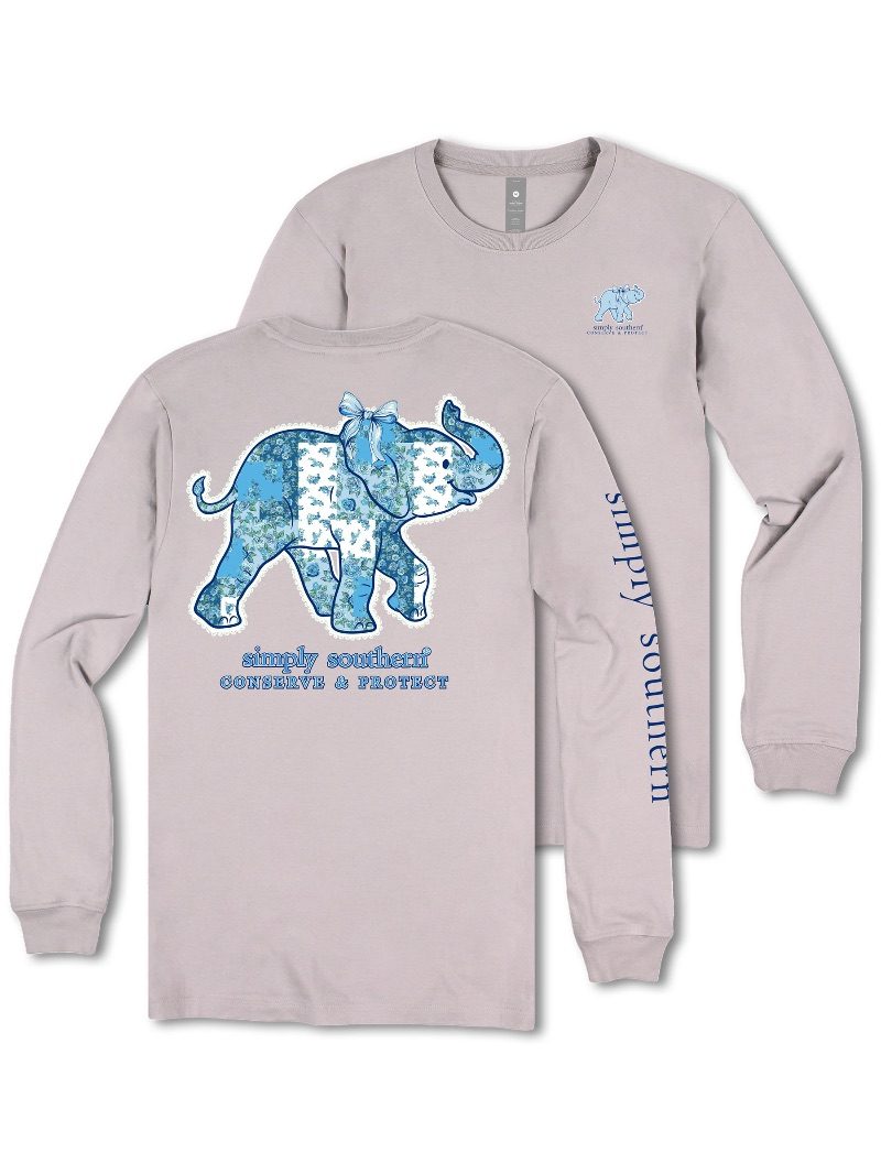 Simply Southern Elephant Tracker Flower Long Sleeve T-Shirt