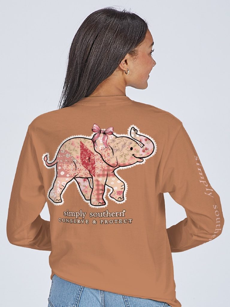 Simply Southern Elephant Tracker Patch Long Sleeve T-Shirt