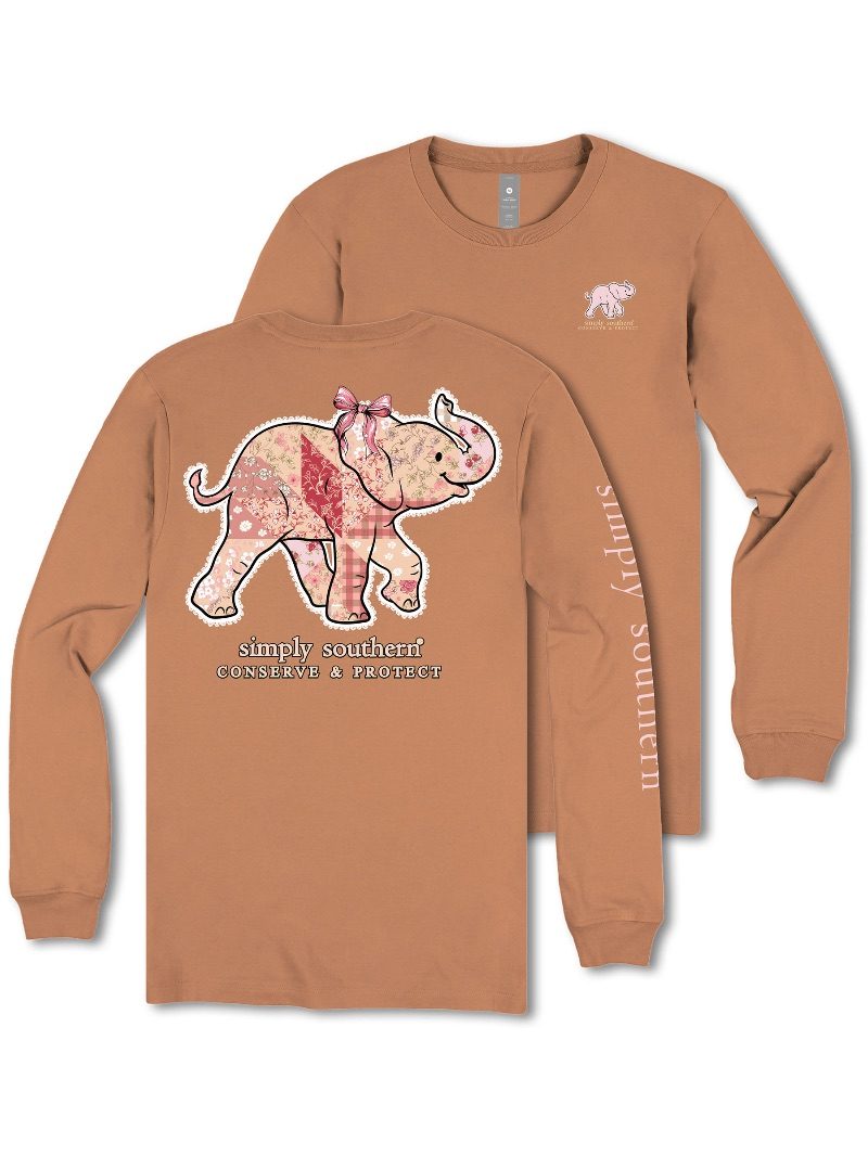 Simply Southern Elephant Tracker Patch Long Sleeve T-Shirt