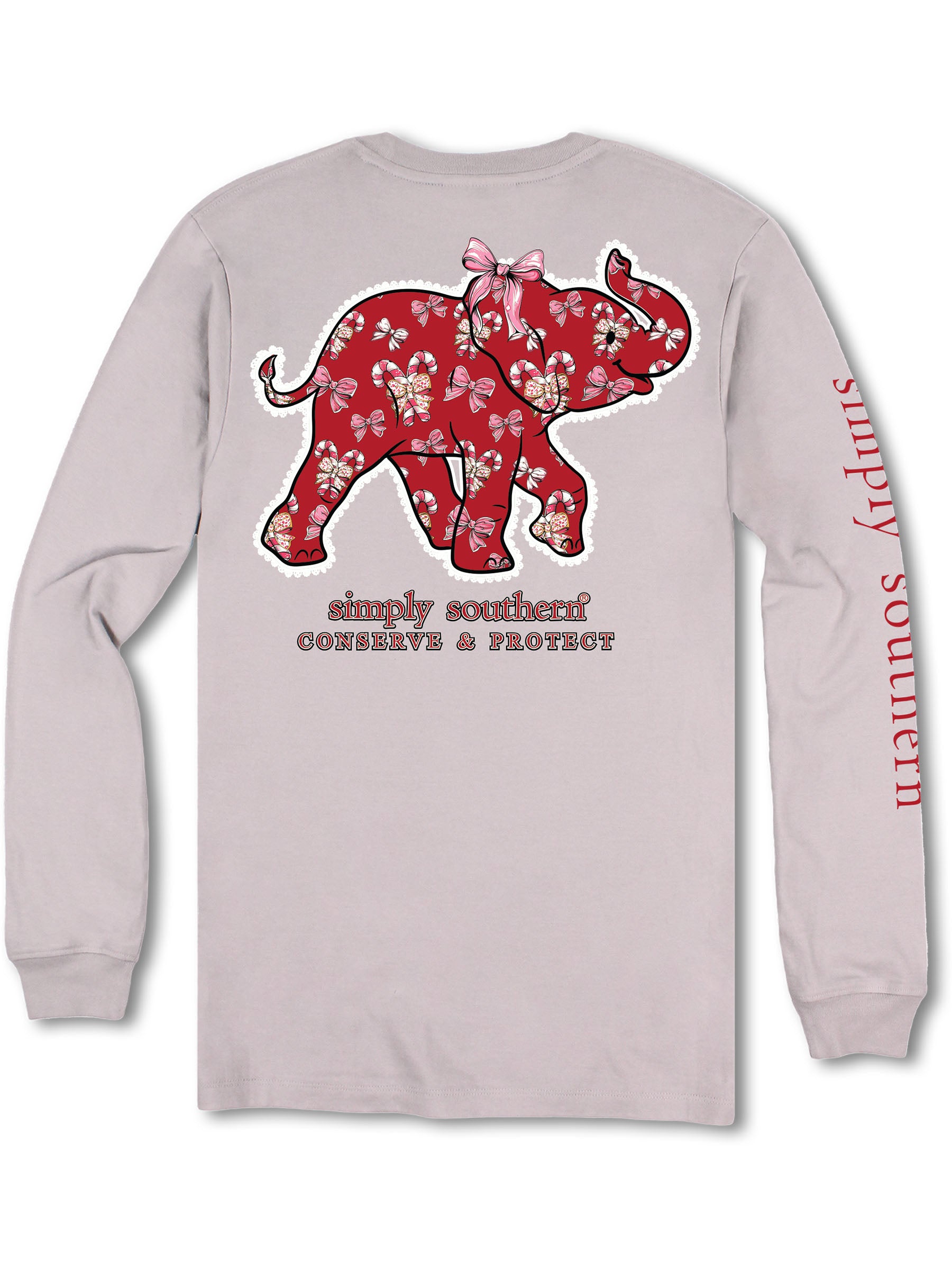 Simply Southern Elephant Tracker Candy Holiday Long Sleeve T-Shirt