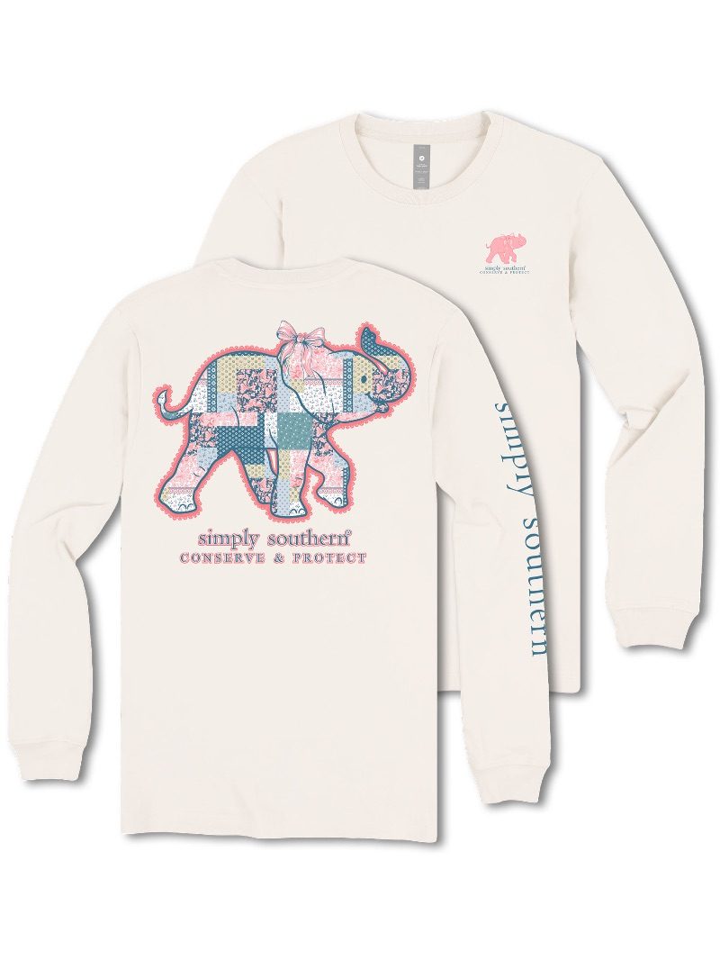 Simply Southern Elephant Tracker Quilted Long Sleeve T-Shirt