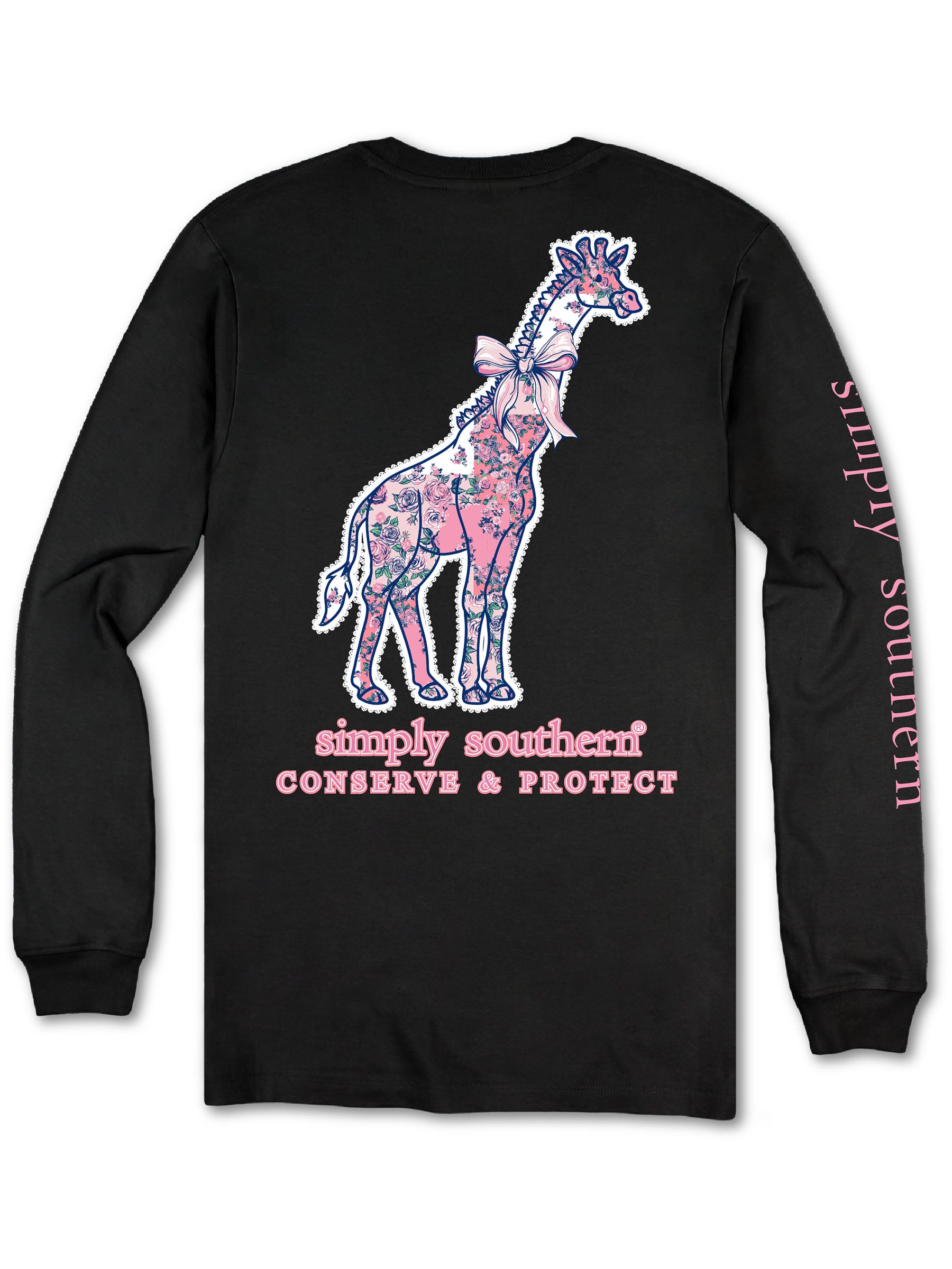 Simply Southern Giraffe Tracker Flowers Long Sleeve T-Shirt