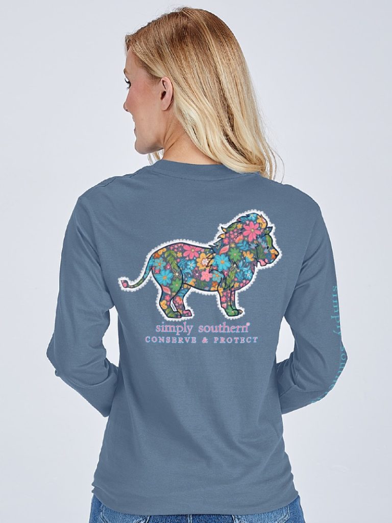 Simply Southern Lion Tracker Floral Long Sleeve T-Shirt