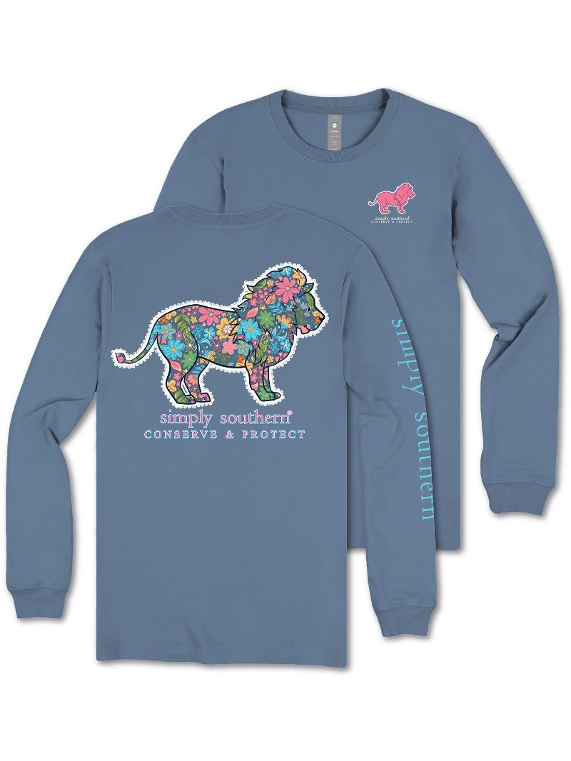 Simply Southern Lion Tracker Floral Long Sleeve T-Shirt