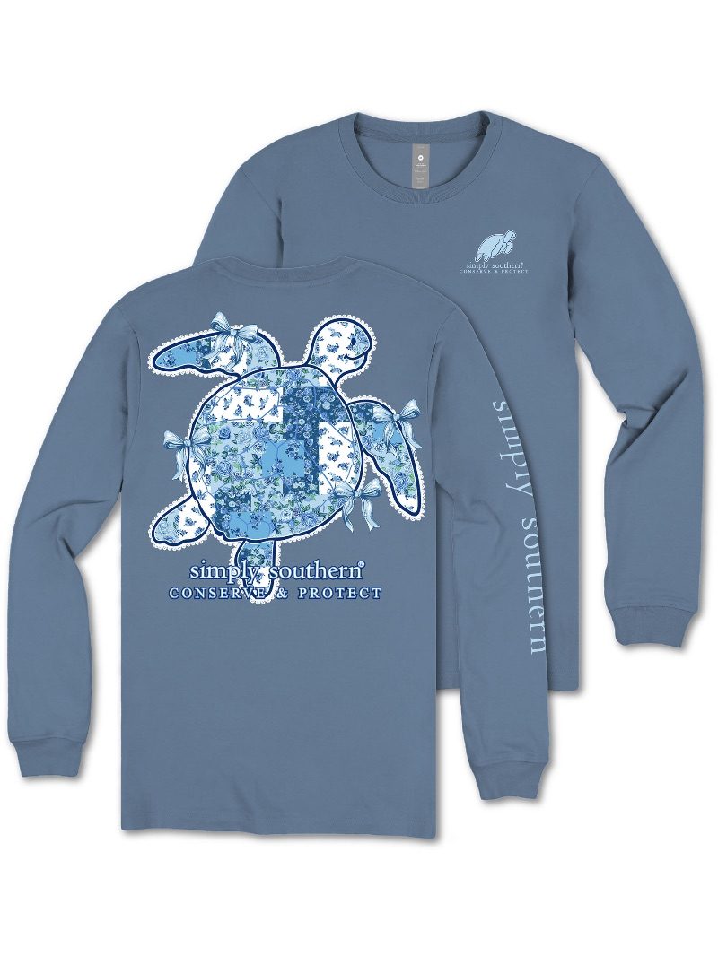 Simply Southern Turtle Tracker Floral Long Sleeve T-Shirt