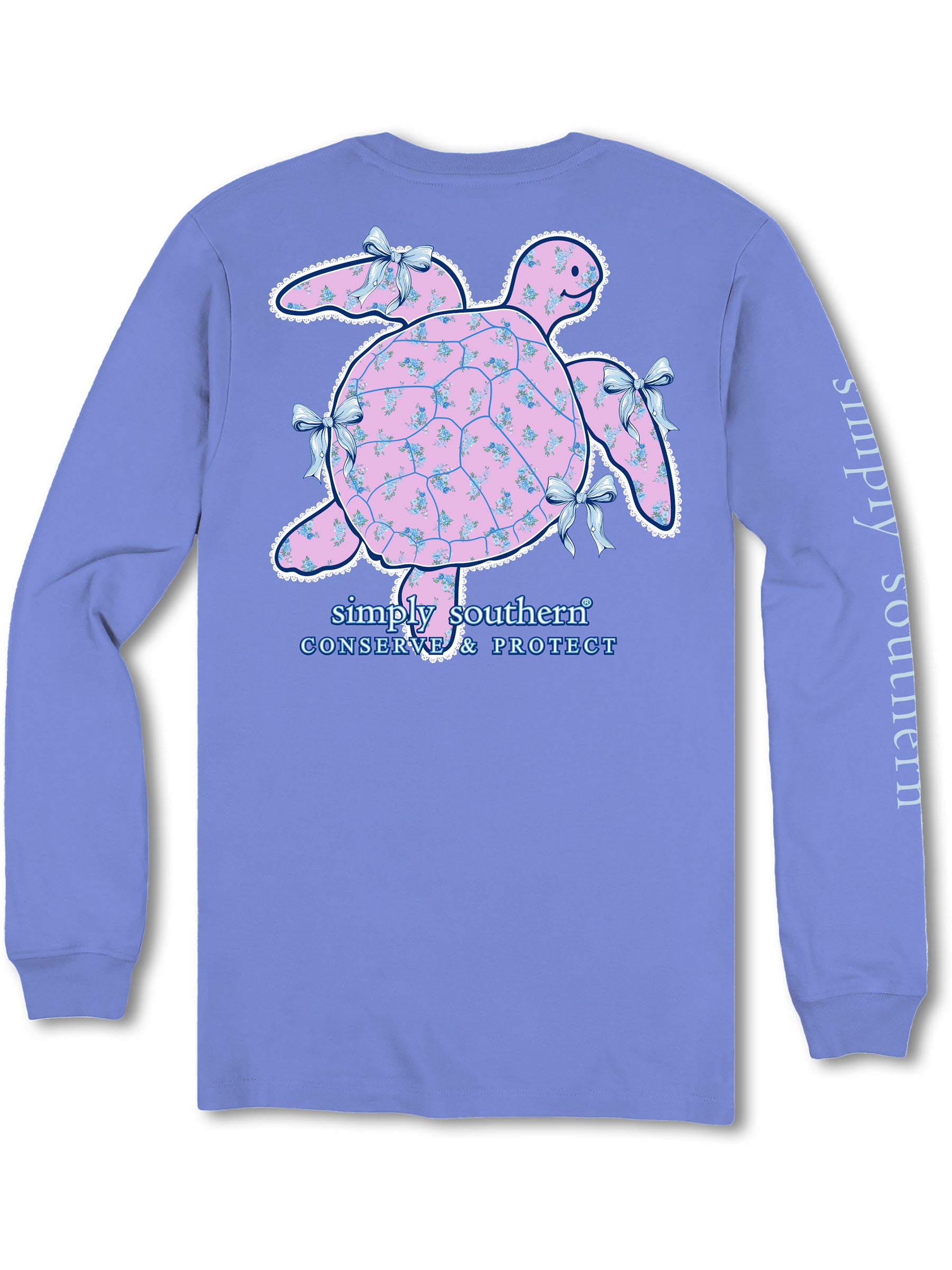 Simply Southern Turtle Tracker Tiny Flowers Long Sleeve T-Shirt