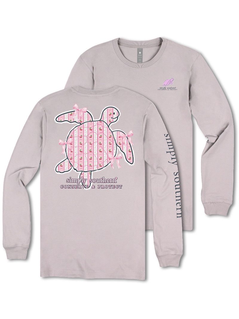Simply Southern Turtle Tracker Cherry Long Sleeve T-Shirt