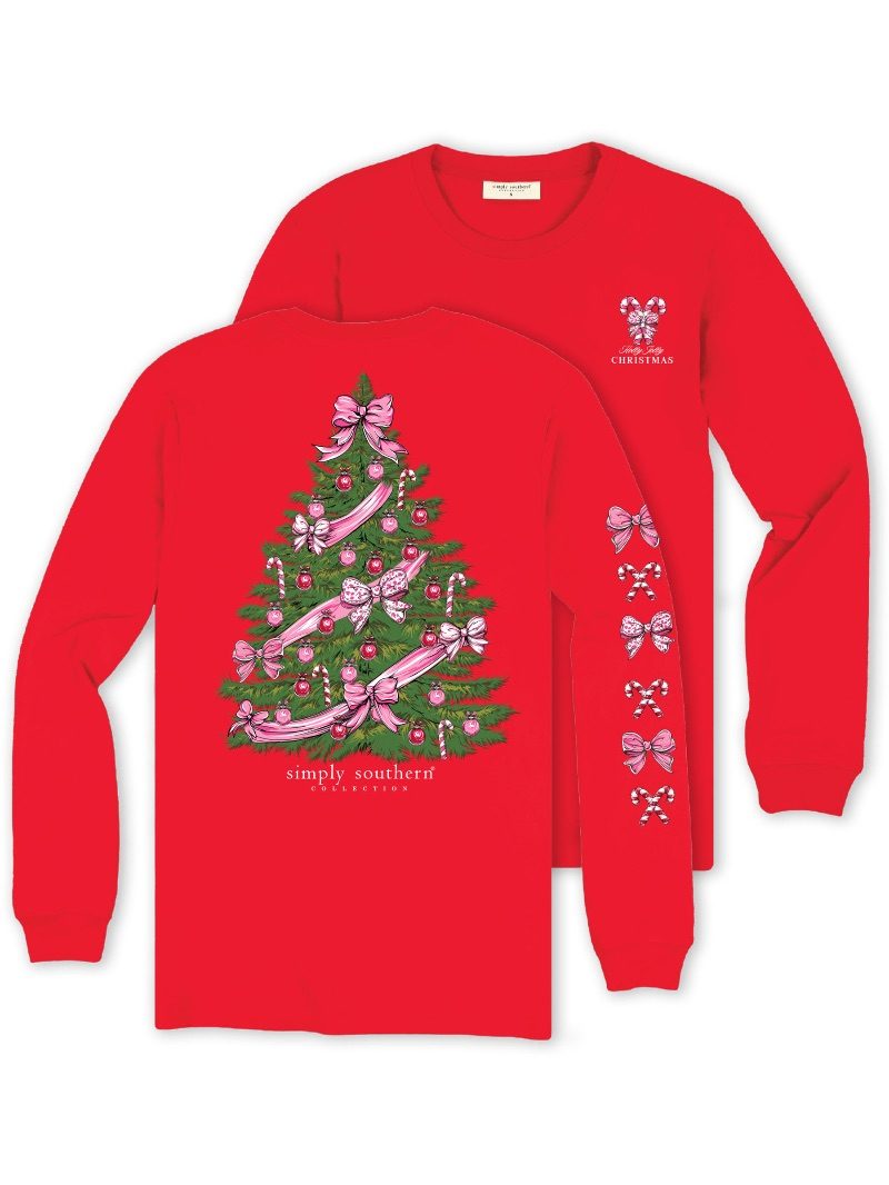 Simply Southern Bow Tree Holiday Long Sleeve T-Shirt