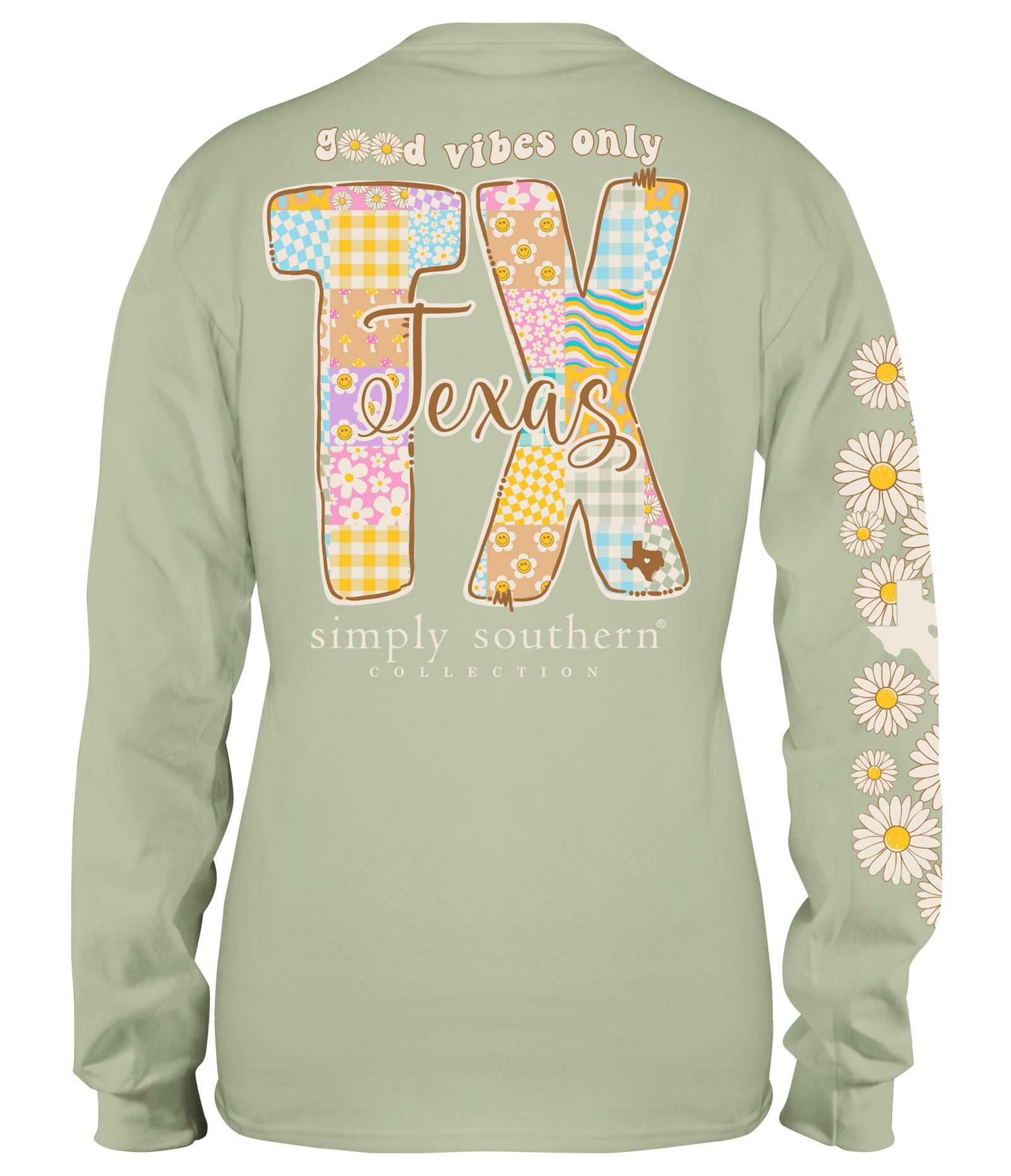 Simply Southern Good Vibes Texas Long Sleeve T-Shirt