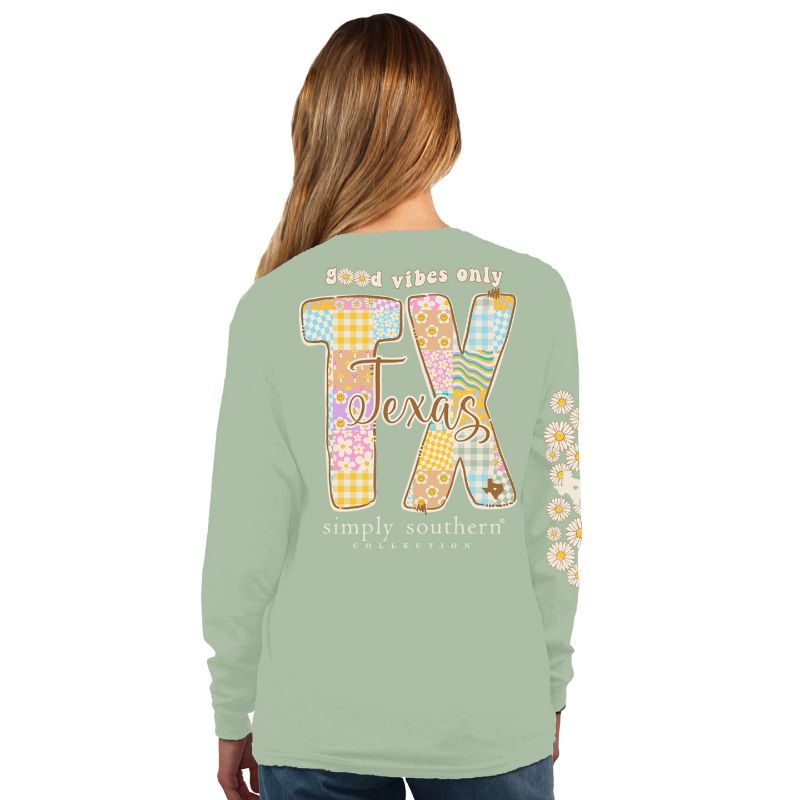 Simply Southern Good Vibes Texas Long Sleeve T-Shirt