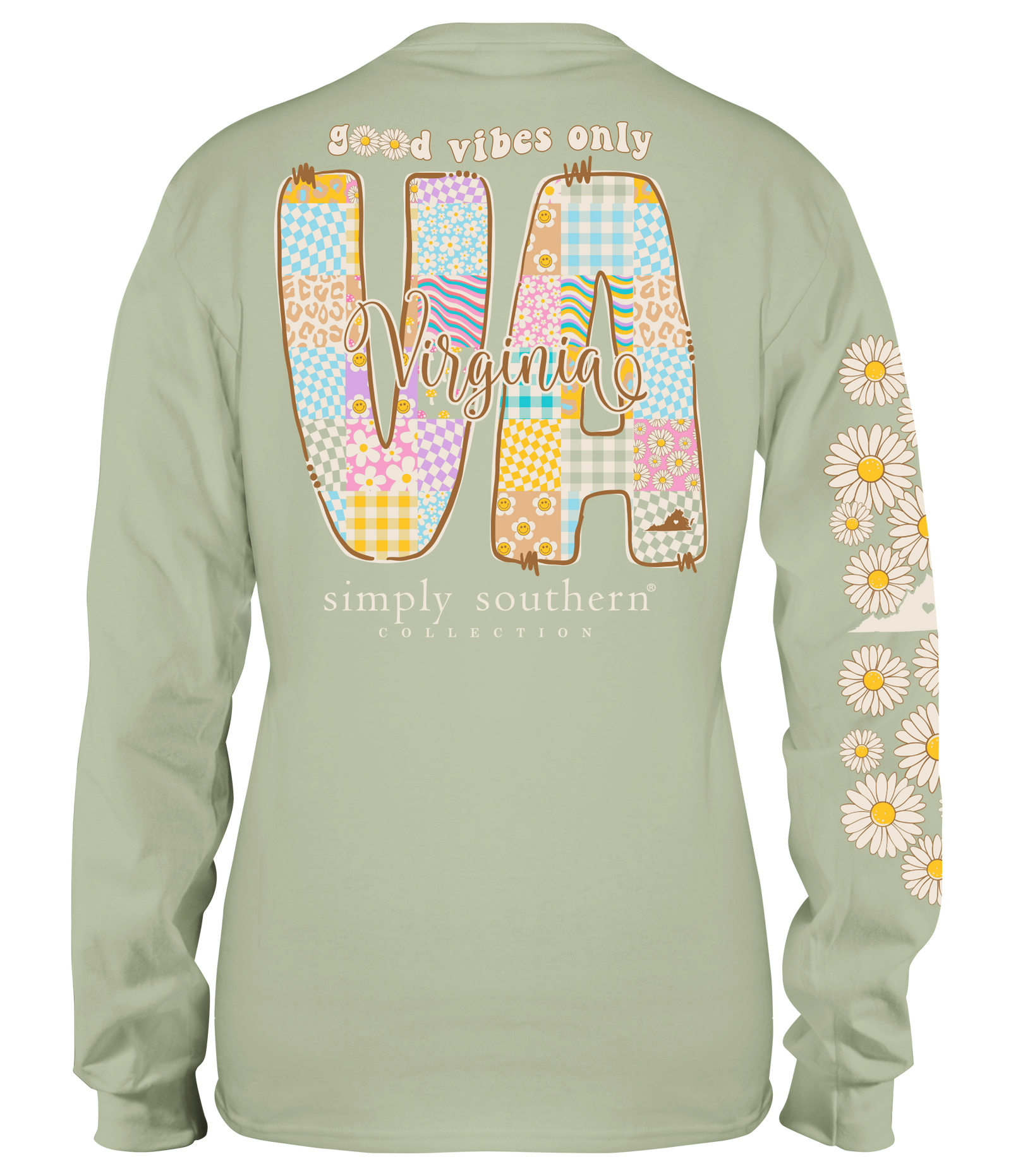 Simply Southern Good Vibes Virginia Long Sleeve T-Shirt