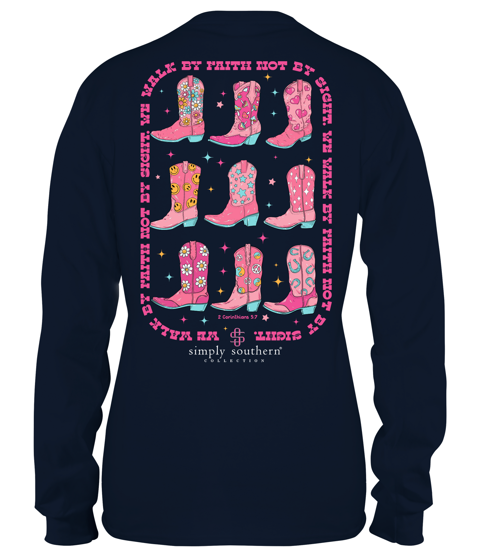 Simply Southern Walk By Faith Boots Long Sleeve T-Shirt