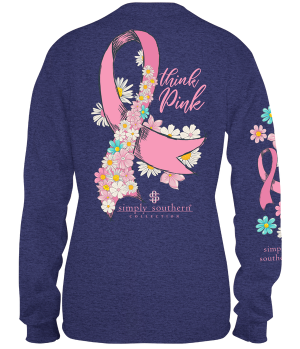 SALE Simply Southern Think Pink Cancer Long Sleeve T-Shirt
