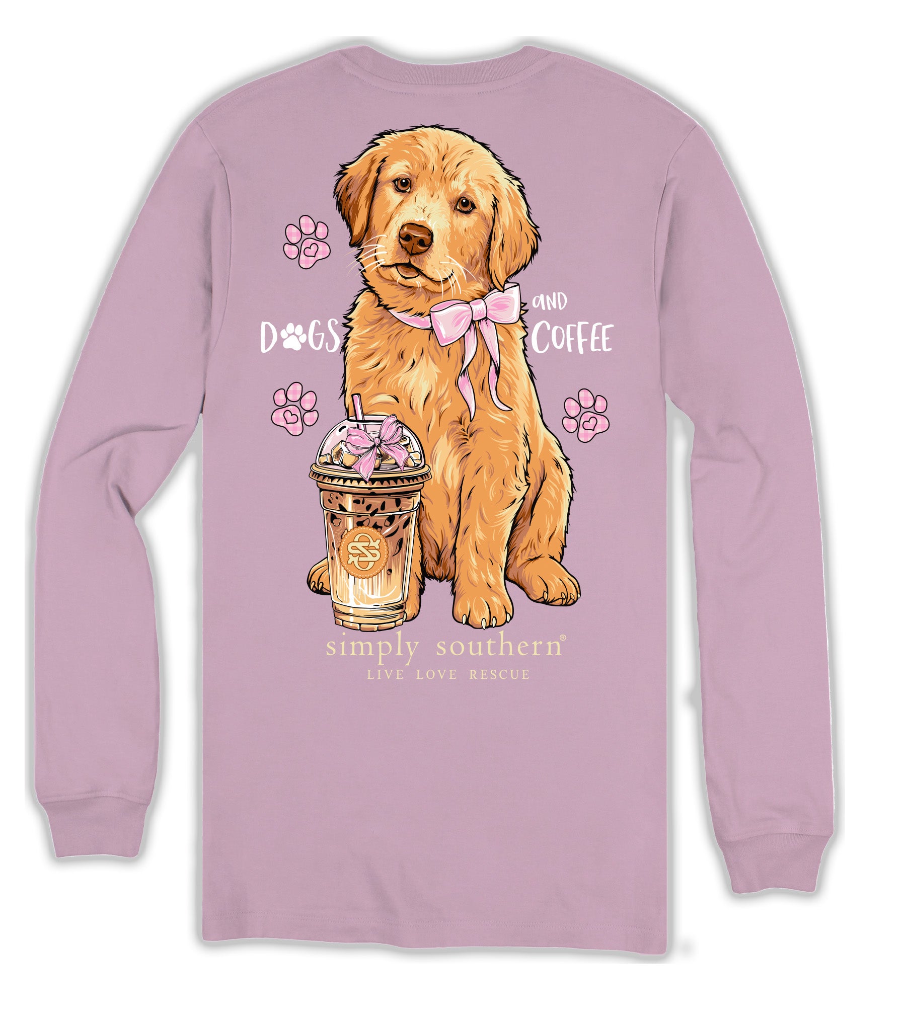 Simply Southern Dods And Coffee Wisteria Long Sleeve T-Shirt