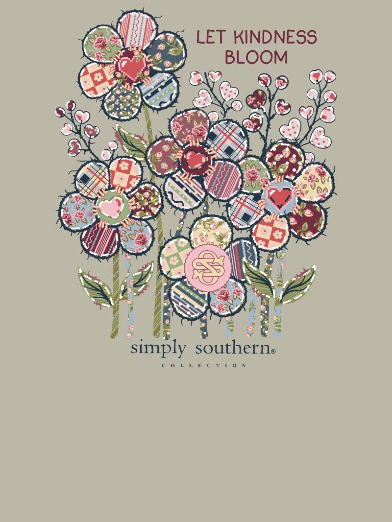 Simply Southern Kindness Blooms Mineral Washed Birch T-Shirt