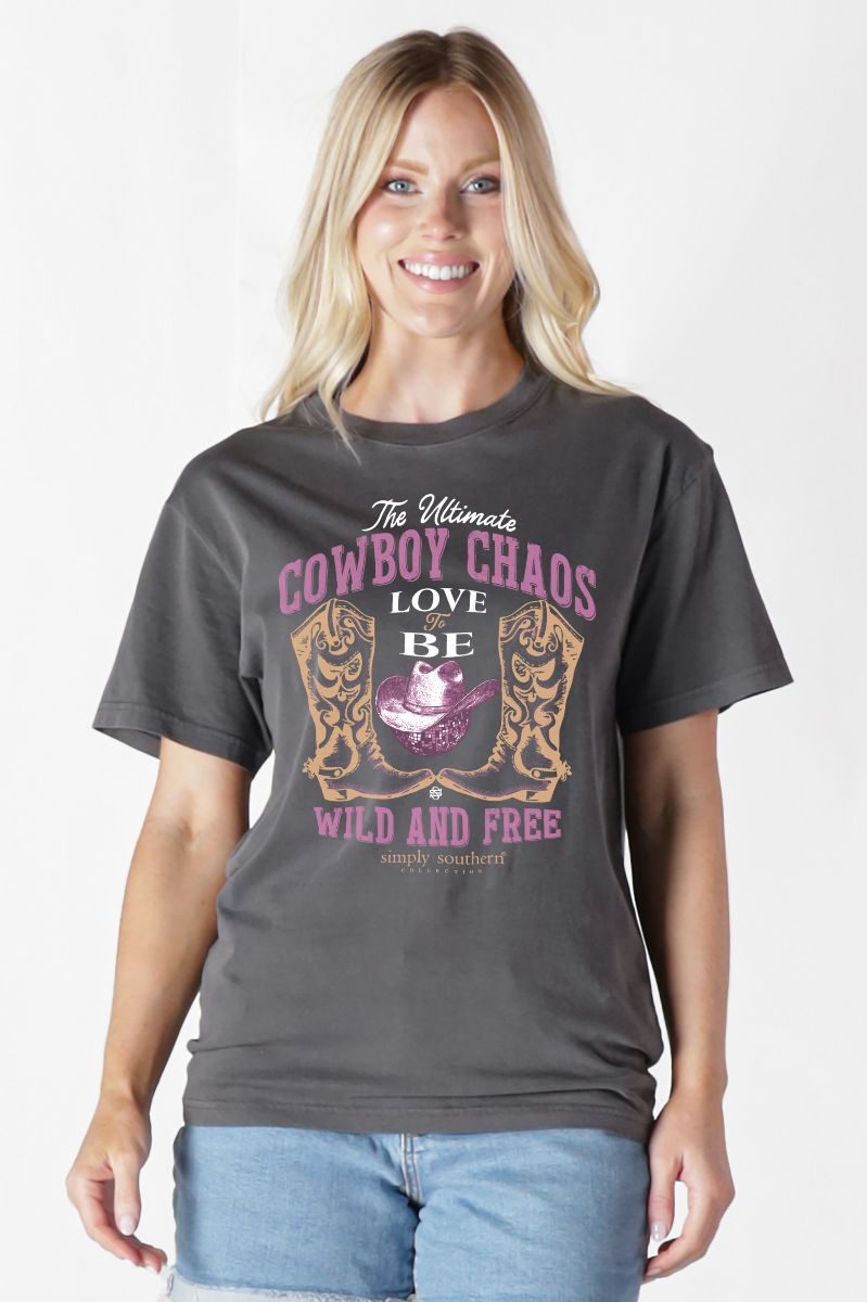 Simply Southern Chaos Boots Mineral Washed T-Shirt - SimplyCuteTees