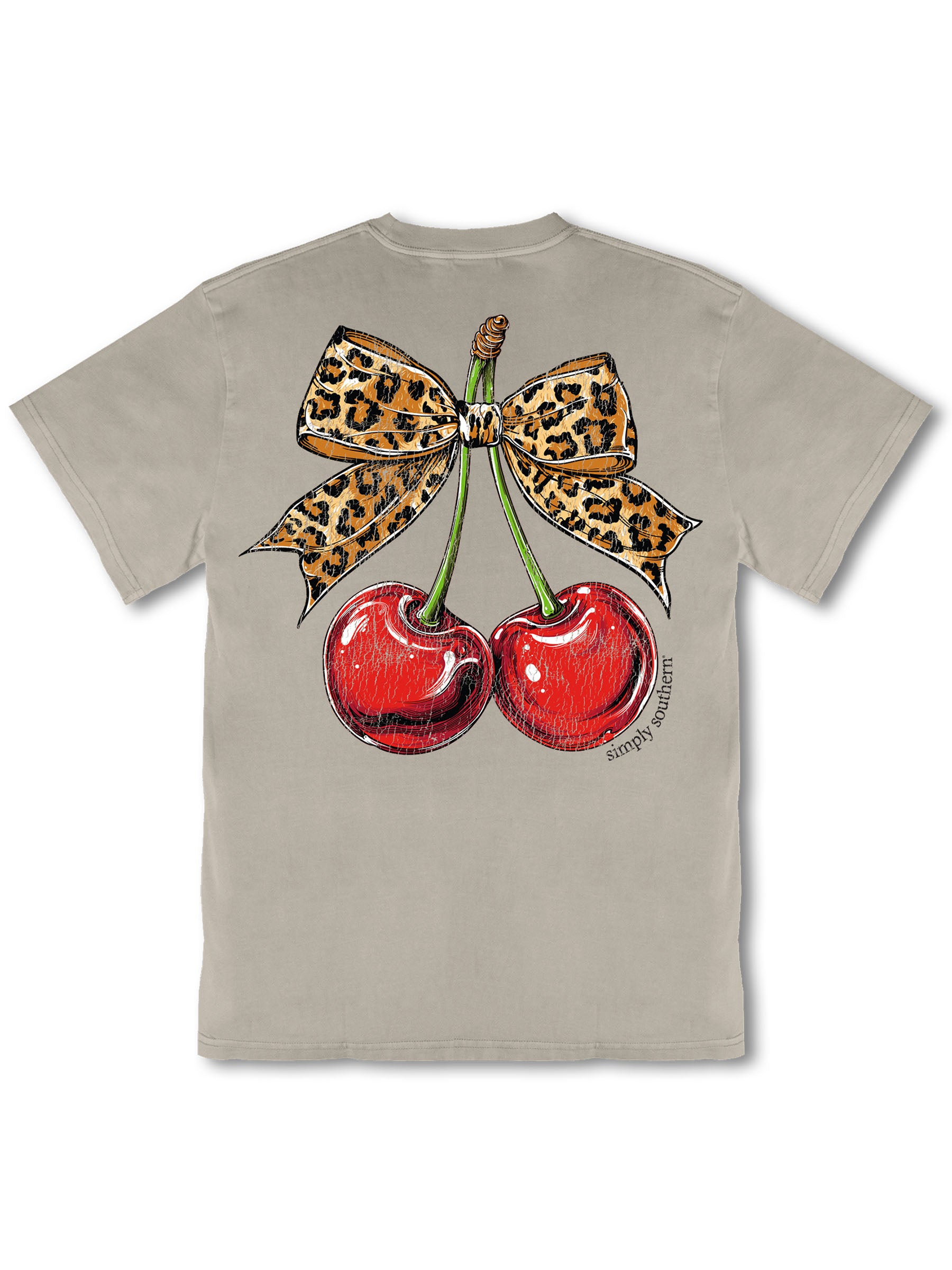 Simply Southern Leopard Cherry Mineral Washed T-Shirt - SimplyCuteTees