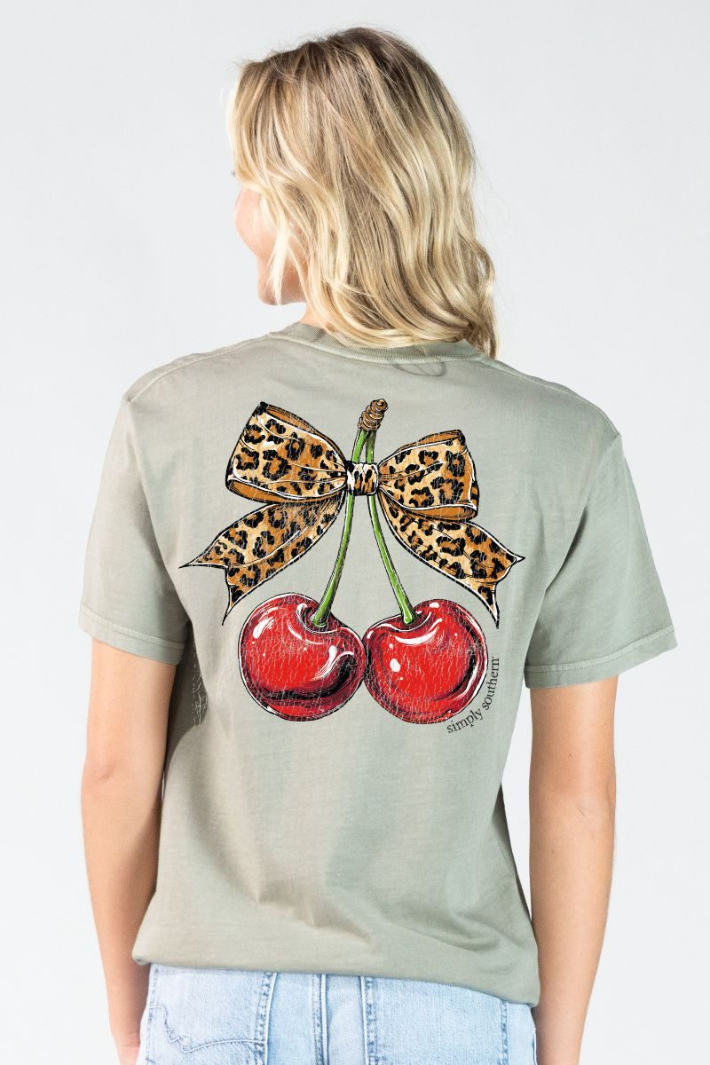 Simply Southern Leopard Cherry Mineral Washed T-Shirt - SimplyCuteTees