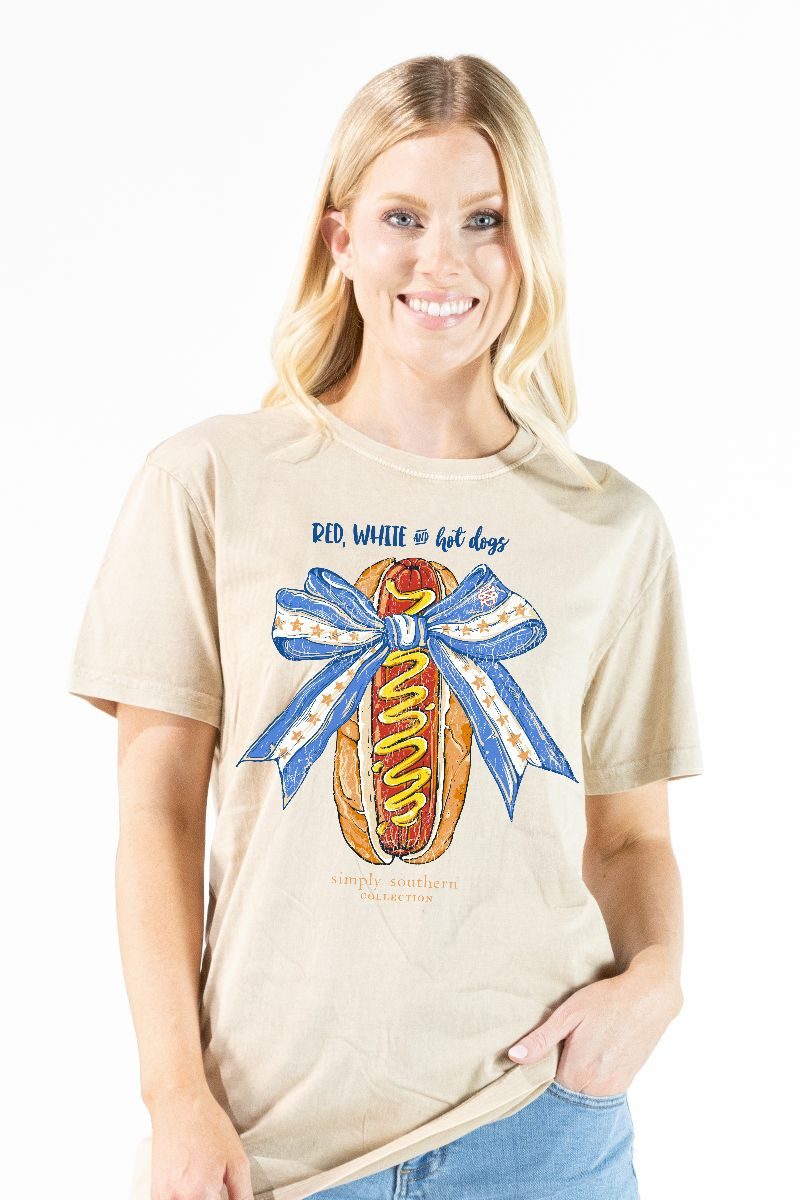 Simply Southern USA Hot Dogs Mineral Washed T-Shirt