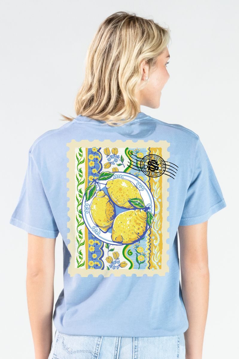 Simply Southern Lemon Stamp Mineral Washed T-Shirt - SimplyCuteTees