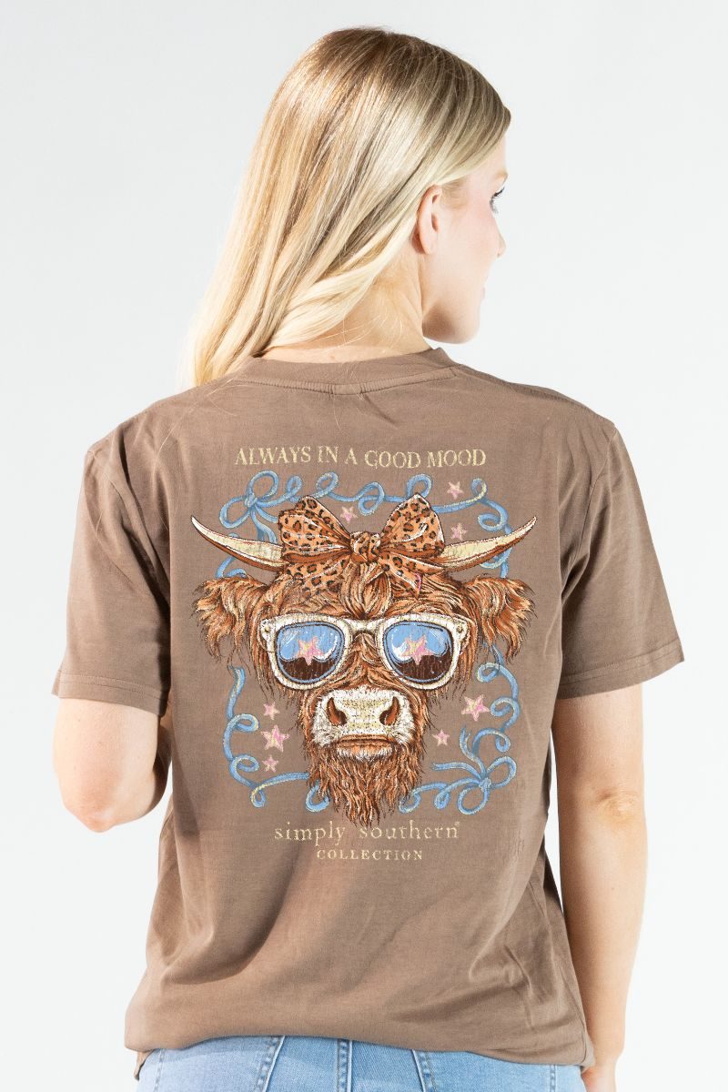 Simply Southern Good Mood Cow Mineral Washed T-Shirt - SimplyCuteTees