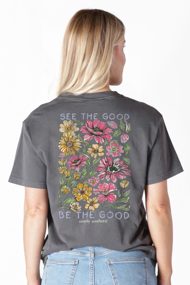 Simply Southern See The Good Flowers Mineral Washed T-Shirt