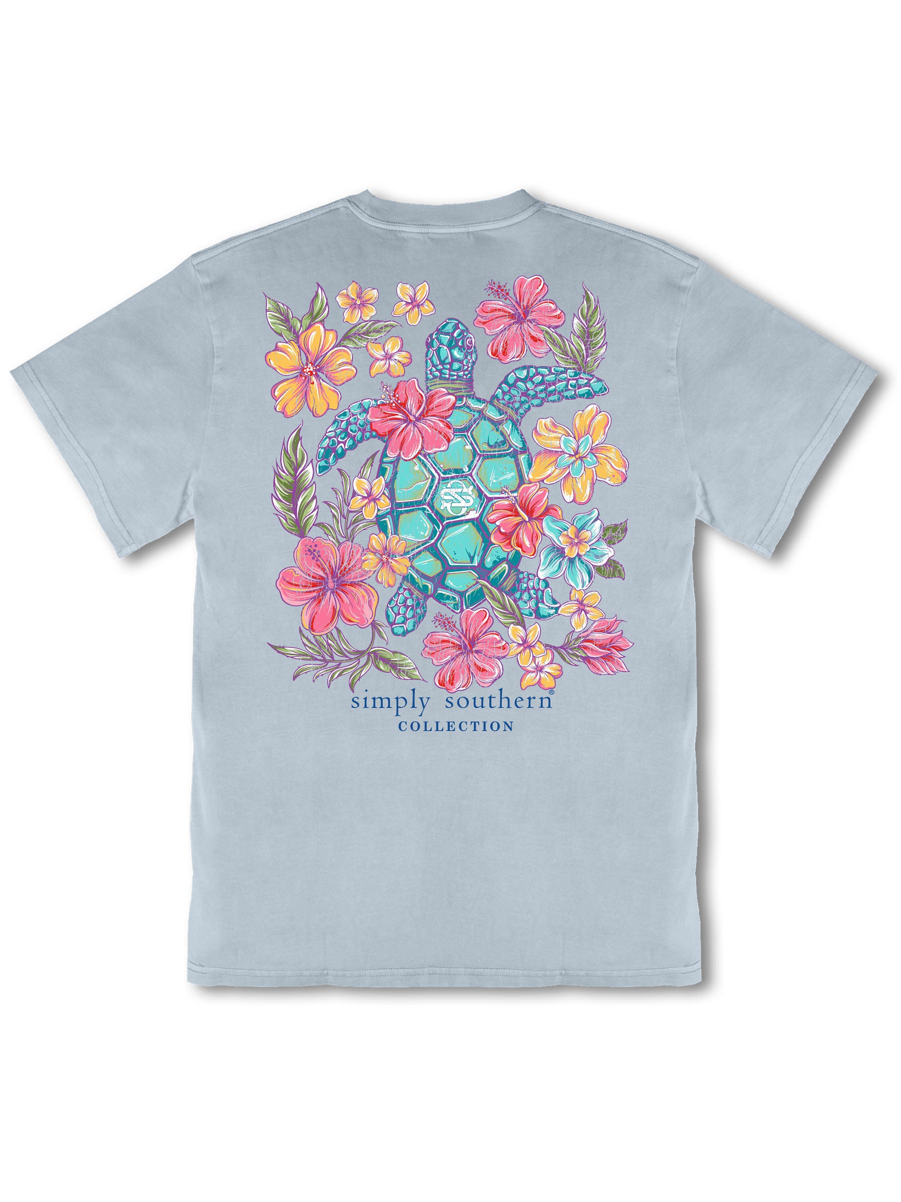 Simply Southern Flower Turtle Mineral Washed Ashen T-Shirt
